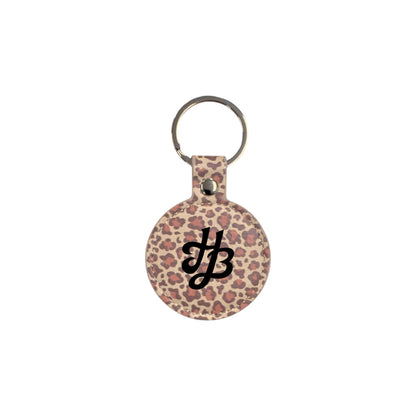 2" Round Cheetah/Black Keychain