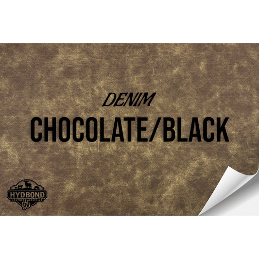 CHOCOLATE DENIM/BLACK WITH PRESS & STICK ADHESIVE HYDBOND LEATHERETTE SHEET (12"x24") ULTRAHYD®