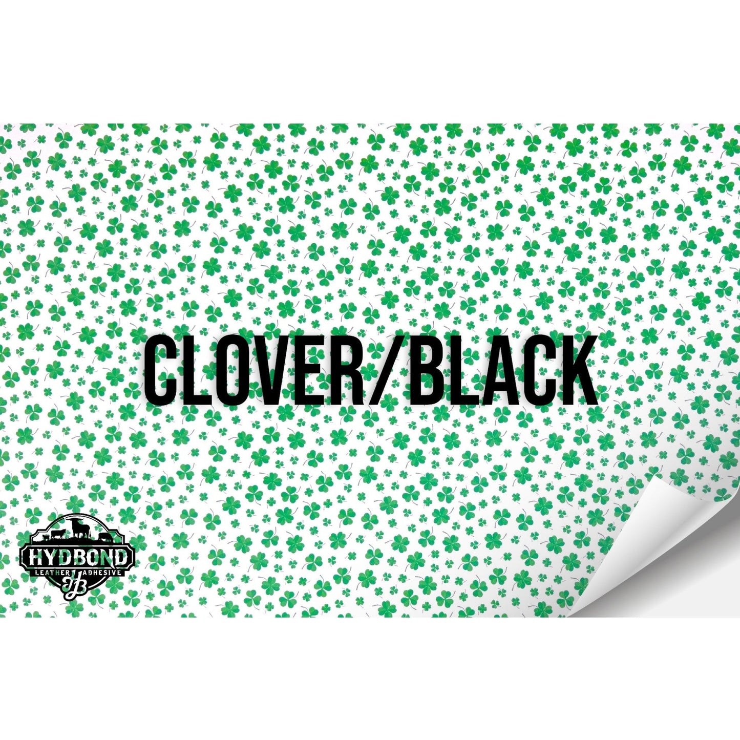 CLOVER/BLACK HYDBOND VELCRO®-BACKED LEATHERETTE SHEET (12"x24") COLORFAUX UV® ULTRAHYD®