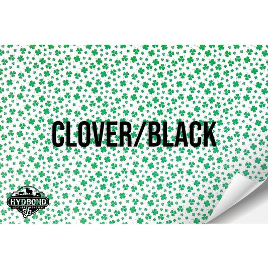 CLOVER/BLACK HYDBOND VELCRO®-BACKED LEATHERETTE SHEET (12"x24") COLORFAUX UV® ULTRAHYD®