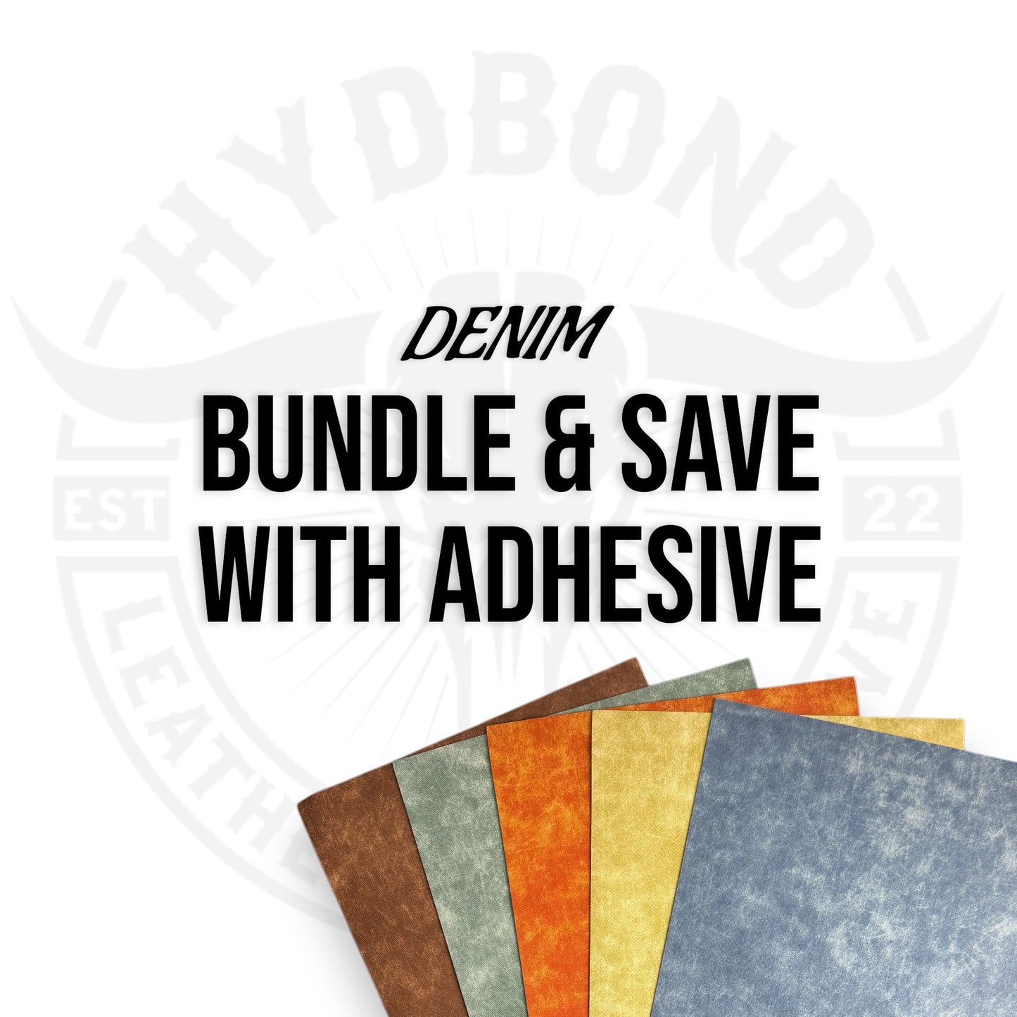 BUNDLE & SAVE ON ULTRAHYD® DENIM LEATHERETTE SHEETS WITH ADHESIVE (12"x24")