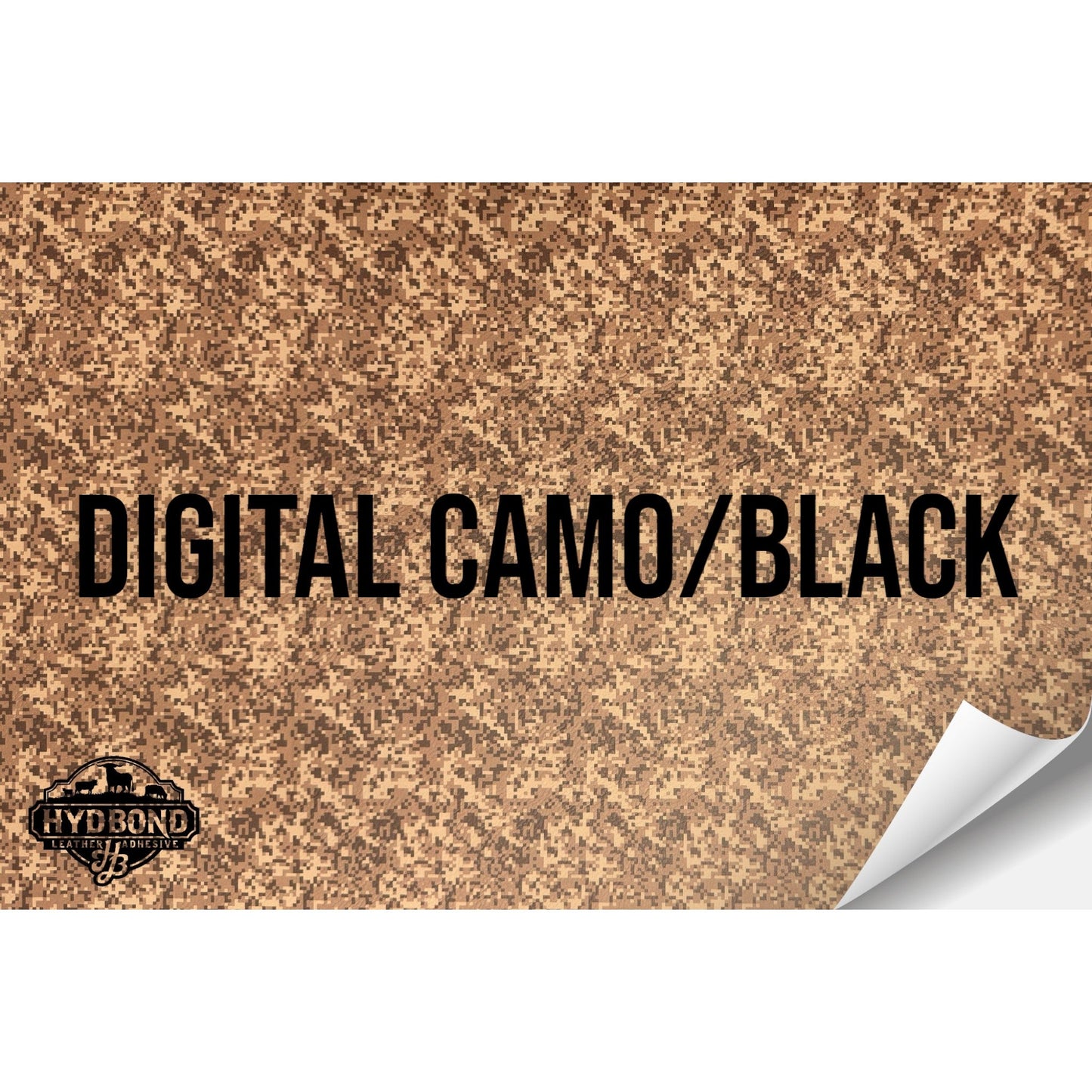 DIGITAL CAMO/BLACK WITH PRESS & STICK ADHESIVE HYDBOND LEATHERETTE SHEET (12"x24") ULTRAHYD®