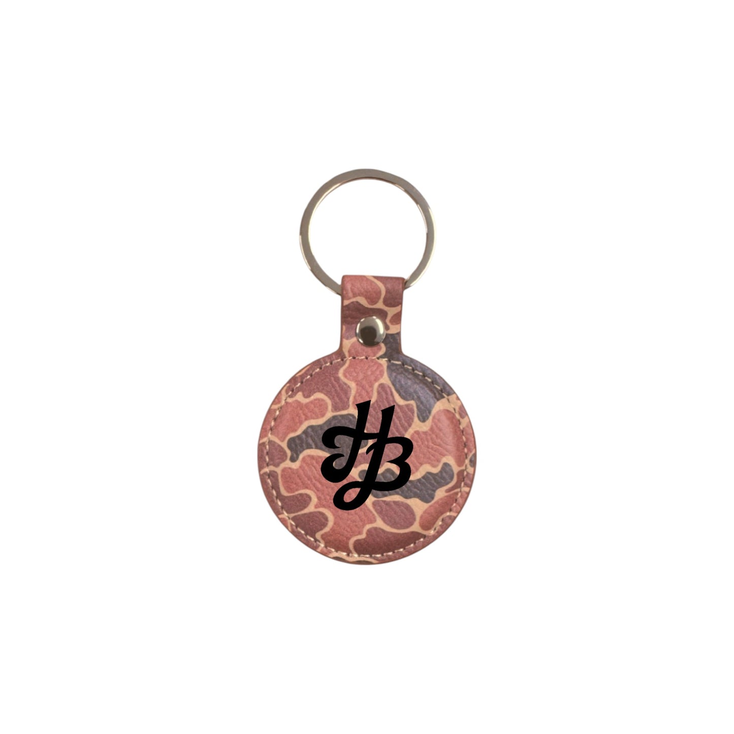 2" Round Duck Camo Keychain