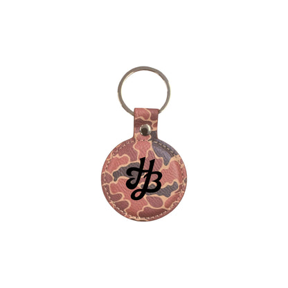 2" Round Duck Camo Keychain