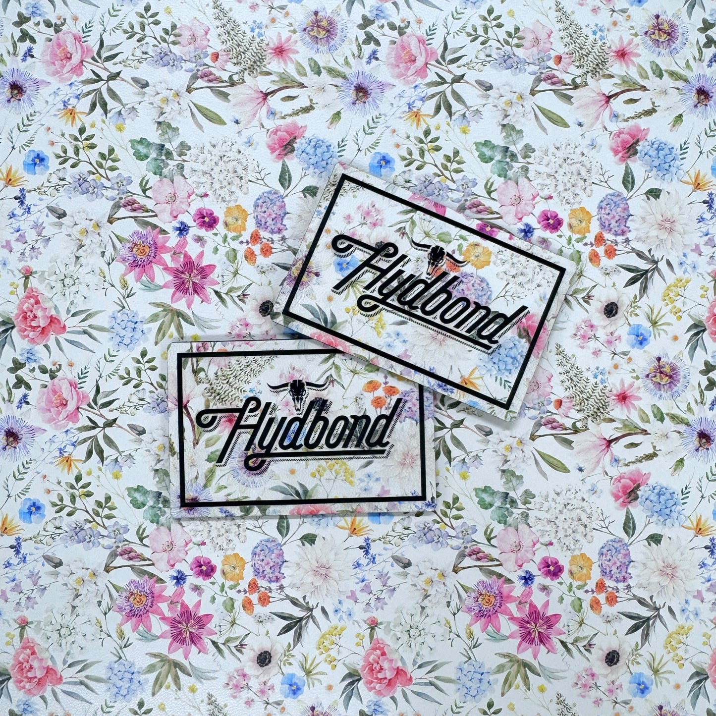 FLORAL/BLACK WITH PRESS & STICK ADHESIVE HYDBOND LEATHERETTE SHEET (12"x24") COLORFAUX UV™ ULTRAHYD™