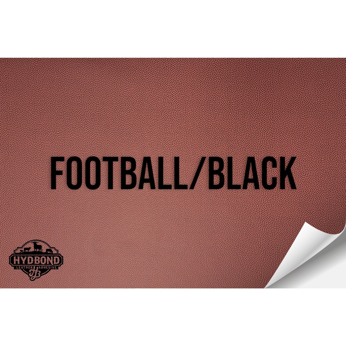 FOOTBALL/BLACK WITH PRESS & STICK ADHESIVE HYDBOND LEATHERETTE SHEET (12"x24") STANDARD