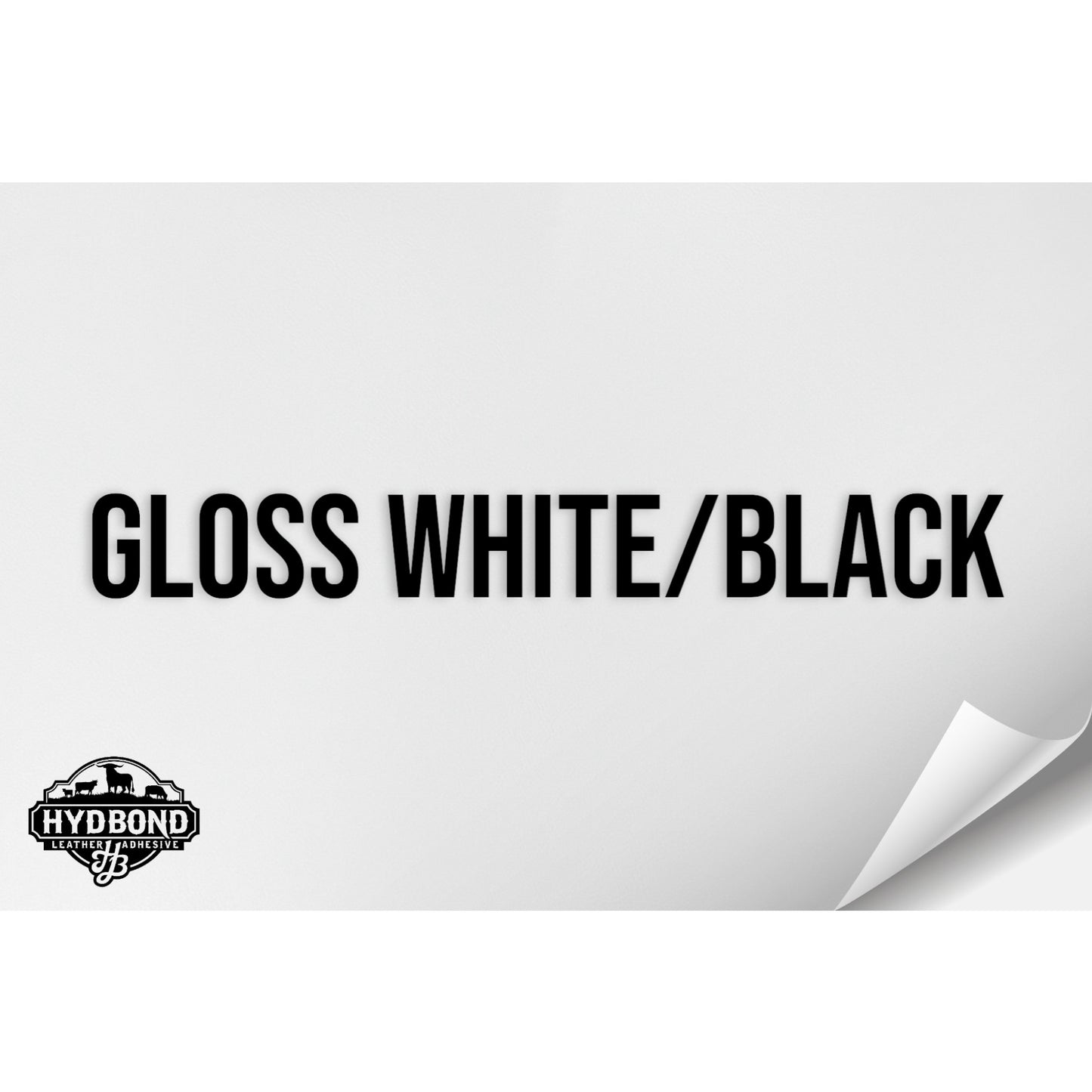 GLOSS WHITE/BLACK WITH ADHESIVE HYDBOND LEATHERETTE SHEET (12"x24") ULTRAHYD®