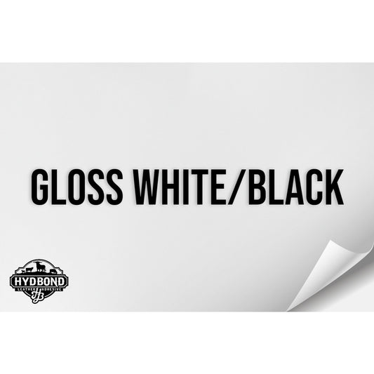 GLOSS WHITE/BLACK WITH PRESS & STICK ADHESIVE HYDBOND LEATHERETTE SHEET (12"x24") ULTRAHYD®
