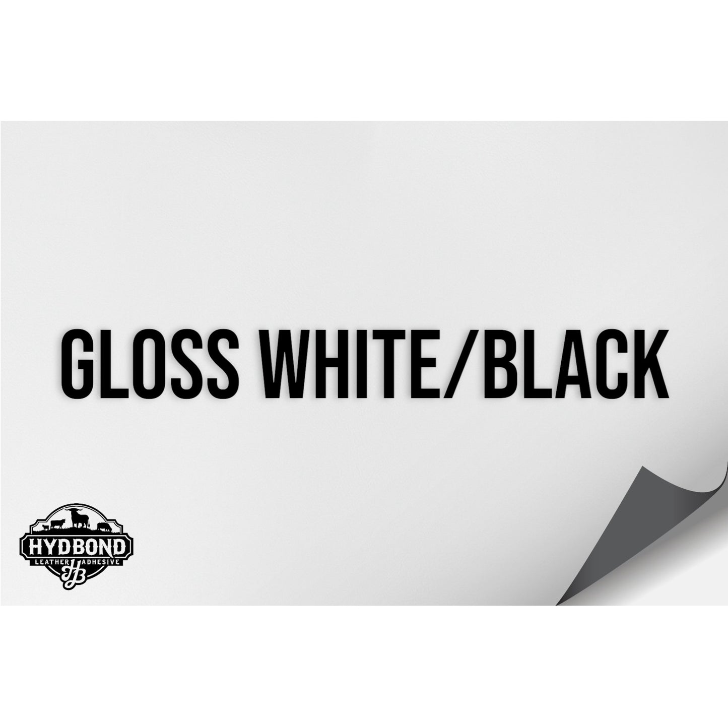 NO ADHESIVE GLOSS WHITE/BLACK LEATHERETTE SHEET (12"x24") ULTRAHYD®