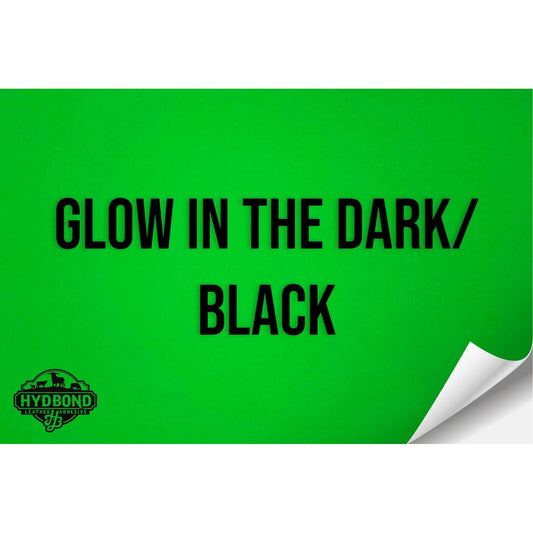 GLOW IN THE DARK/BLACK HYDBOND VELCRO®-BACKED LEATHERETTE SHEET (12"x24") ULTRAHYD®