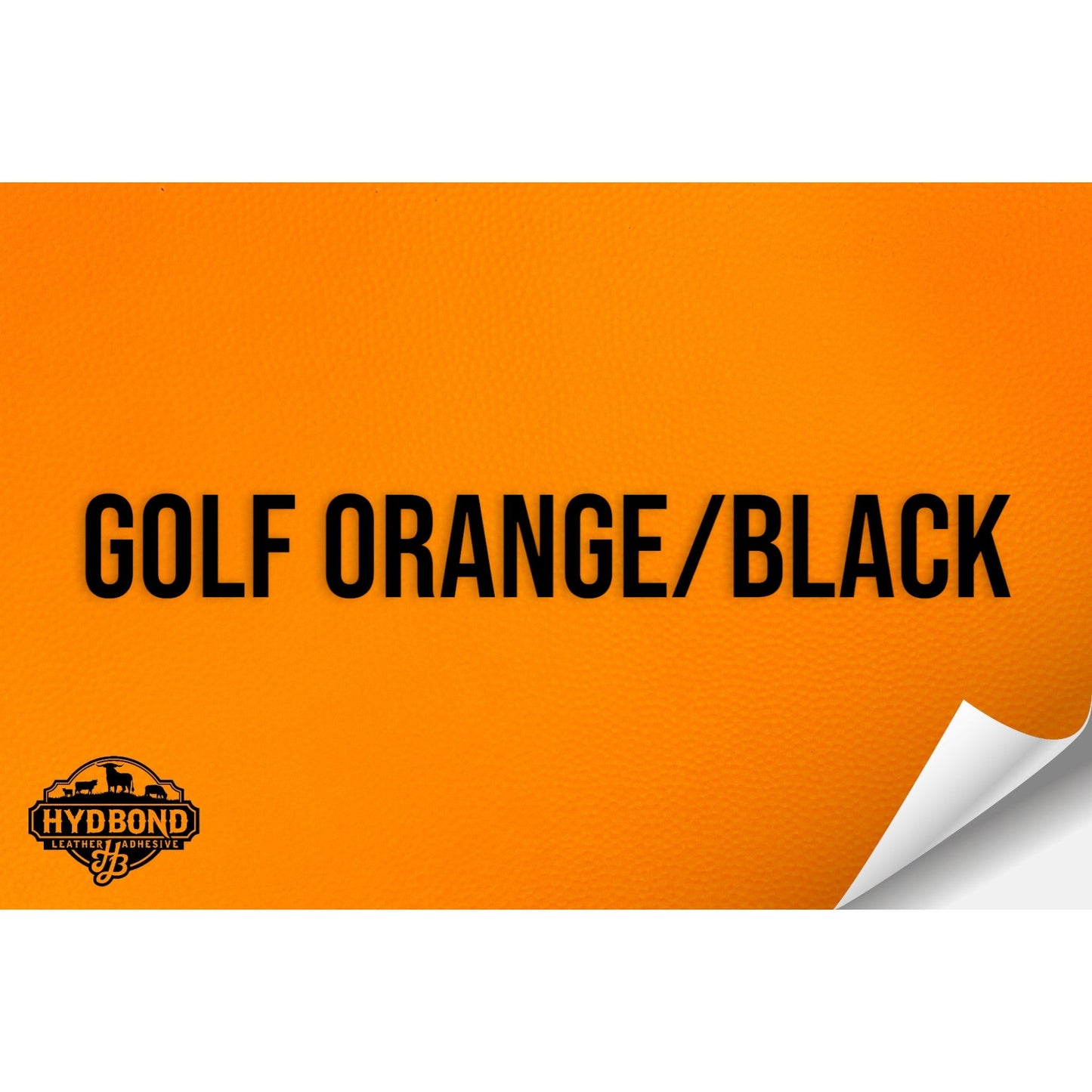 GOLF ORANGE/BLACK WITH PRESS & STICK ADHESIVE HYDBOND LEATHERETTE SHEET (12"x24") ULTRAHYD®