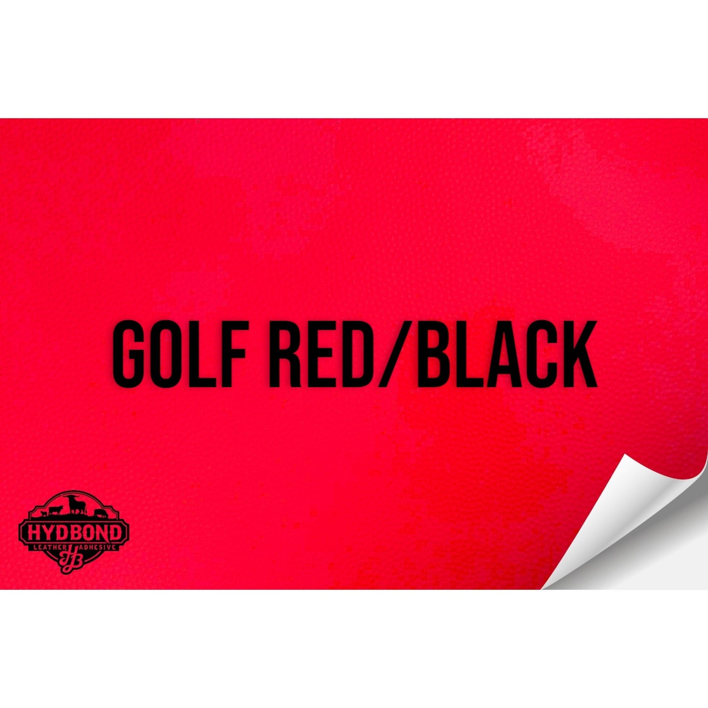 GOLF RED/BLACK HYDBOND VELCRO®-BACKED LEATHERETTE SHEET (12"x24") ULTRAHYD®