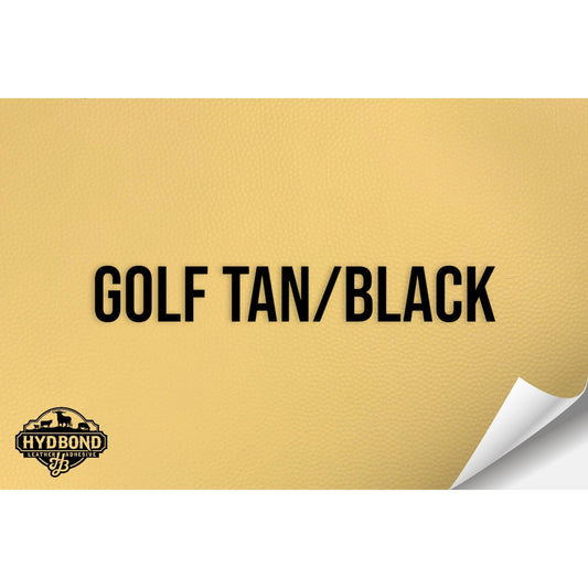 GOLF TAN/BLACK WITH PRESS & STICK ADHESIVE HYDBOND LEATHERETTE SHEET (12"x24") ULTRAHYD®
