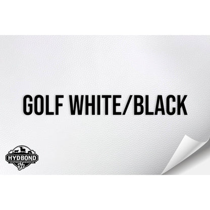 HIGH GLOSS GOLF WHITE/BLACK WITH PRESS & STICK ADHESIVE HYDBOND LEATHERETTE SHEET (12"x24") ULTRAHYD®