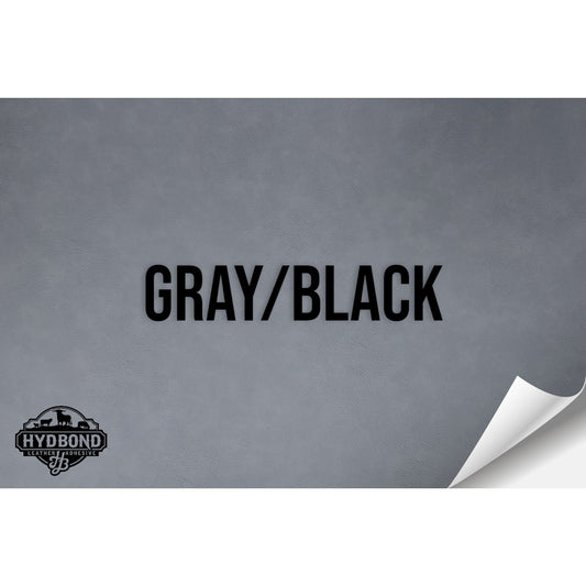 GRAY/BLACK HYDBOND VELCRO®-BACKED LEATHERETTE SHEET (12"x24") ULTRAHYD®