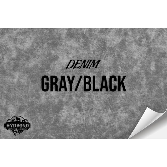 GRAY DENIM/BLACK HYDBOND VELCRO®-BACKED LEATHERETTE SHEET (12"x24") ULTRAHYD®