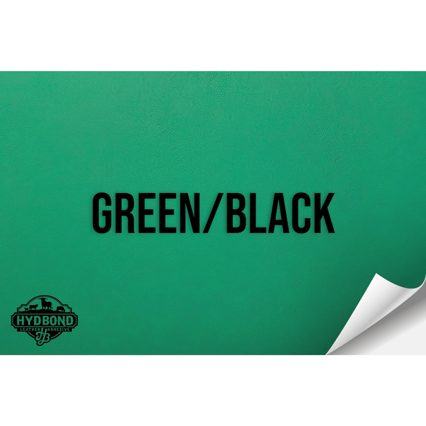 GREEN/BLACK WITH PRESS & STICK ADHESIVE HYDBOND LEATHERETTE SHEET (12"x24") STANDARD