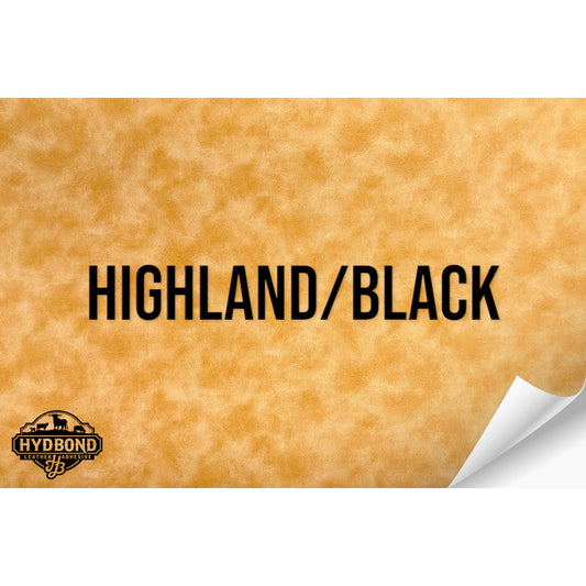 HIGHLAND/BLACK WITH PRESS & STICK ADHESIVE HYDBOND LEATHERETTE SHEET (12"x24") STANDARD