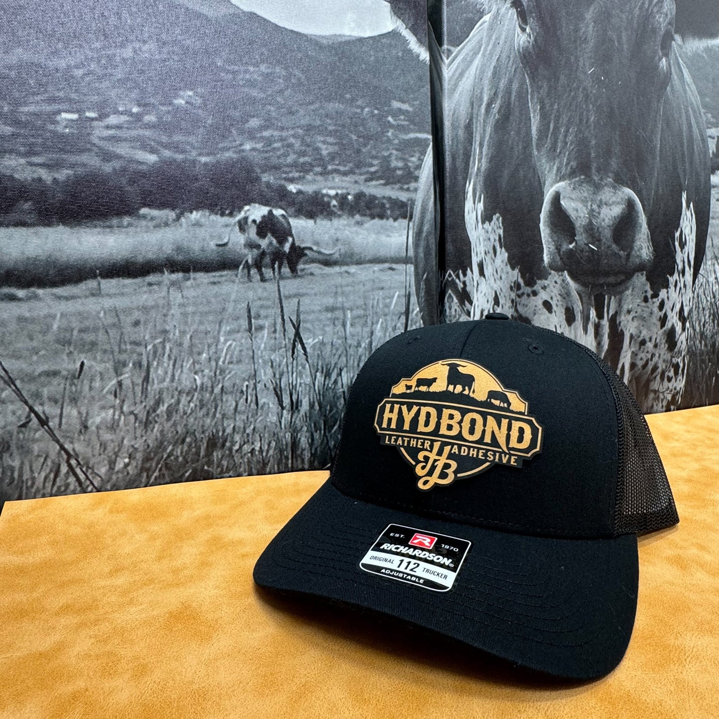 HIGHLAND/BLACK WITH PRESS & STICK ADHESIVE HYDBOND LEATHERETTE SHEET (12"x24") STANDARD