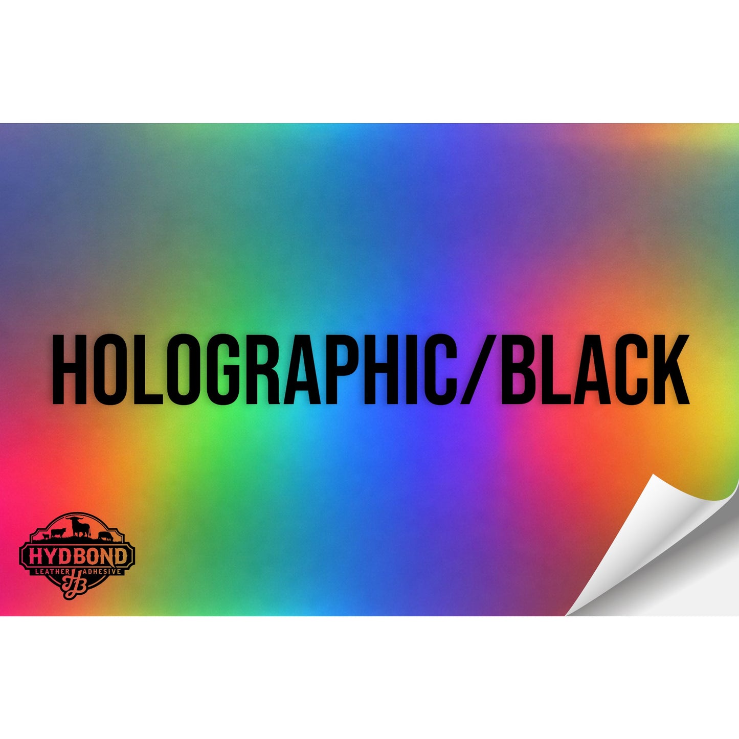 HOLOGRAPHIC/BLACK HYDBOND LEATHERETTE SHEET (12"x24") ULTRAHYD®