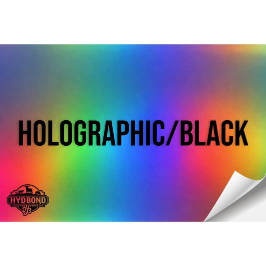 HOLOGRAPHIC/BLACK HYDBOND LEATHERETTE SHEET (12"x24") ULTRAHYD®