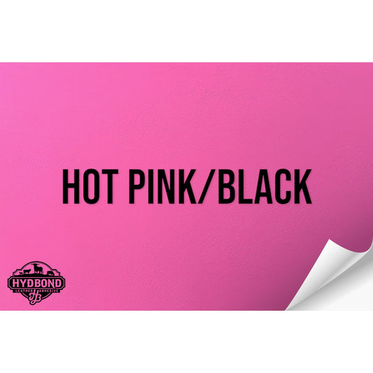 HOT PINK/BLACK WITH PRESS & STICK ADHESIVE HYDBOND LEATHERETTE SHEET (12"x24") STANDARD