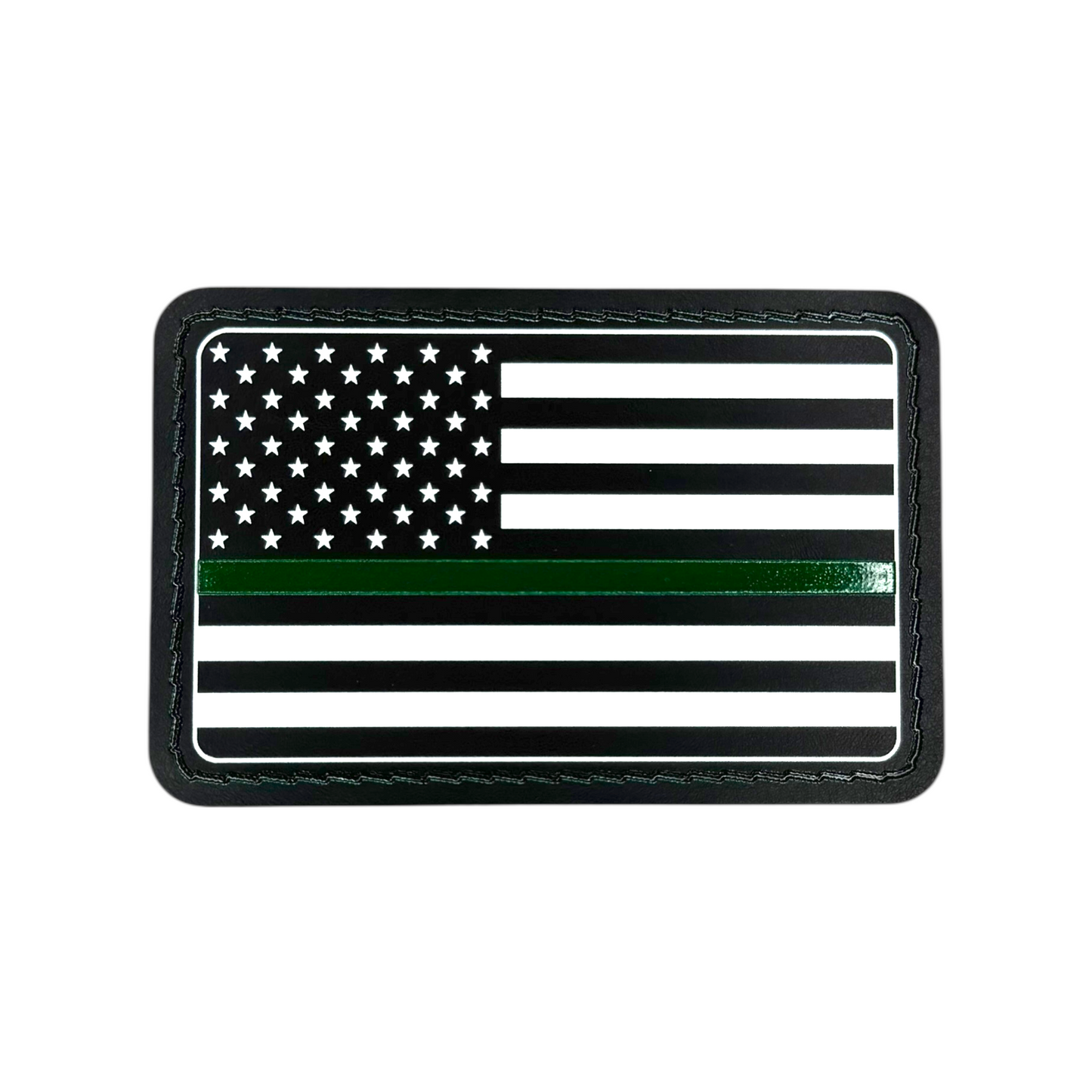 UVSTAK USA FLAG GREEN LINE WITH ADHESIVE-PRESS READY PATCH-3.5" x 2"