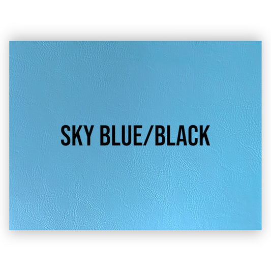 SKY BLUE/BLACK HYDBOND LEATHERETTE SHEET (12"x24")