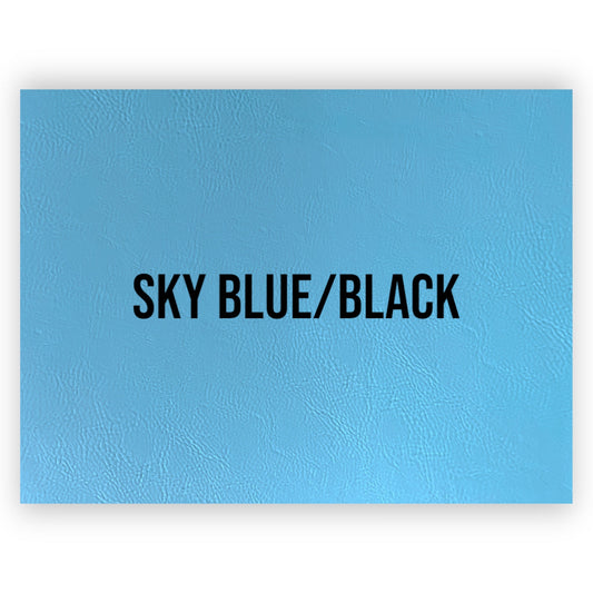 NO ADHESIVE SKY BLUE/BLACK LEATHERETTE SHEET (12"x24")