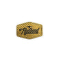 Carbon Fiber Gold Leatherette Stitched Patch Blanks w/ Hydbond Adhesive