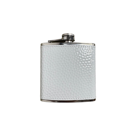 GLOSSY GOLF/BLACK HYDBOND LEATHERETTE STAINLESS STEEL 6 oz. FLASK