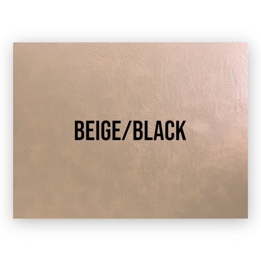 NO ADHESIVE BEIGE/BLACK LEATHERETTE SHEET (12"x24")