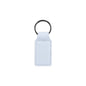 2" Rectangle Gloss White/Black Keychain