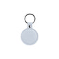 2" Round Gloss White/Black Keychain