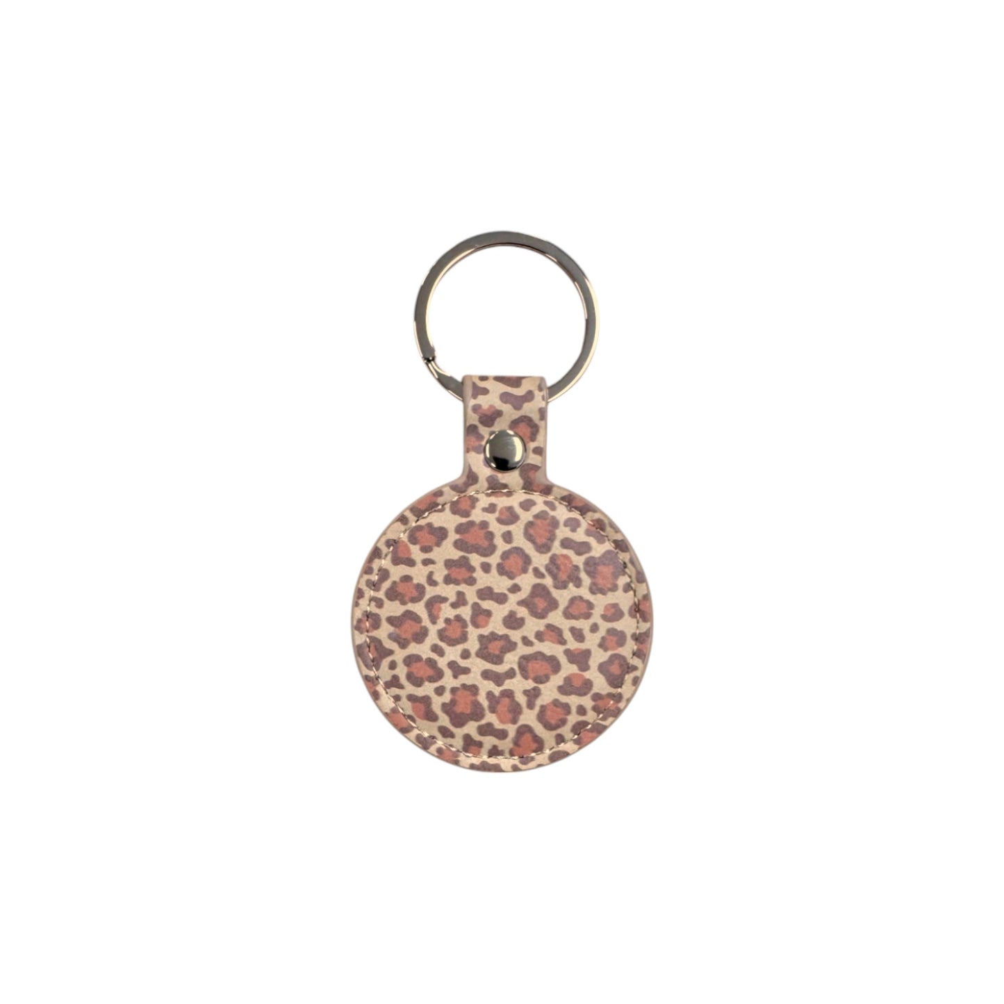 2" Round Cheetah/Black Keychain