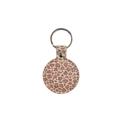 2" Round Cheetah/Black Keychain