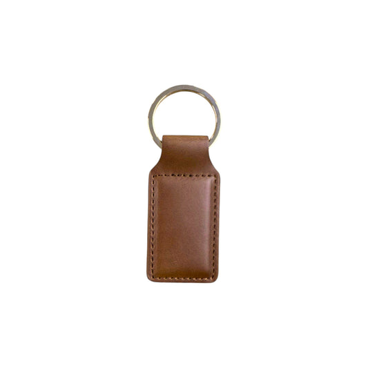 2" Rectangle Chesnut/Black Keychain