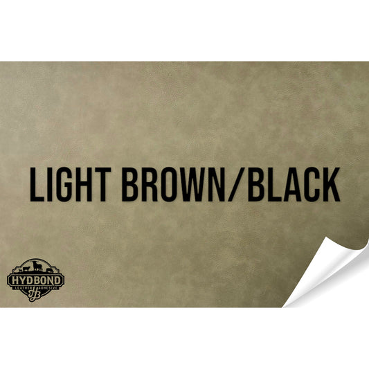 NO ADHESIVE LIGHT BROWN/BLACK HYDBOND LEATHERETTE SHEET (12"x24") STANDARD
