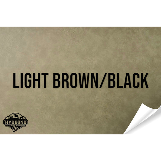 LIGHT BROWN/BLACK HYDBOND VELCRO®-BACKED LEATHERETTE SHEET (12"x24") ULTRAHYD®