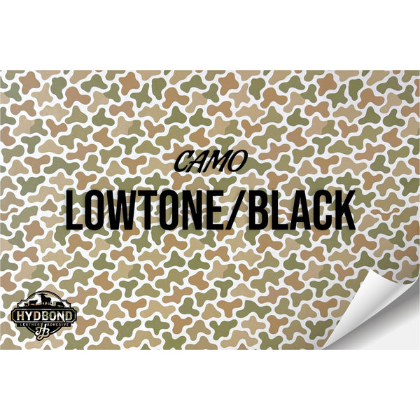 LOWTONE CAMO/BLACK WITH ADHESIVE HYDBOND LEATHERETTE SHEET (12"x24") ULTRAHYD®