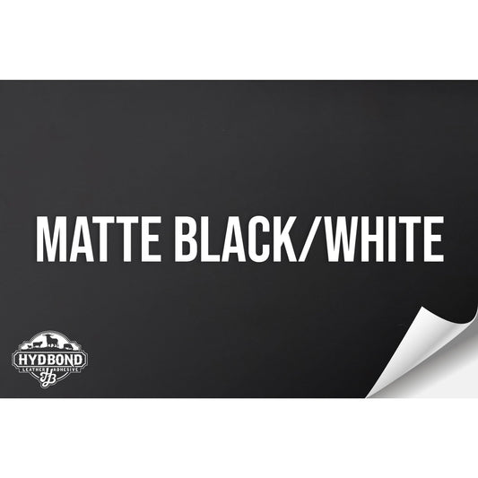 MATTE BLACK/WHITE WITH PRESS & STICK ADHESIVE HYDBOND LEATHERETTE SHEET (12"x24") ULTRAHYD®