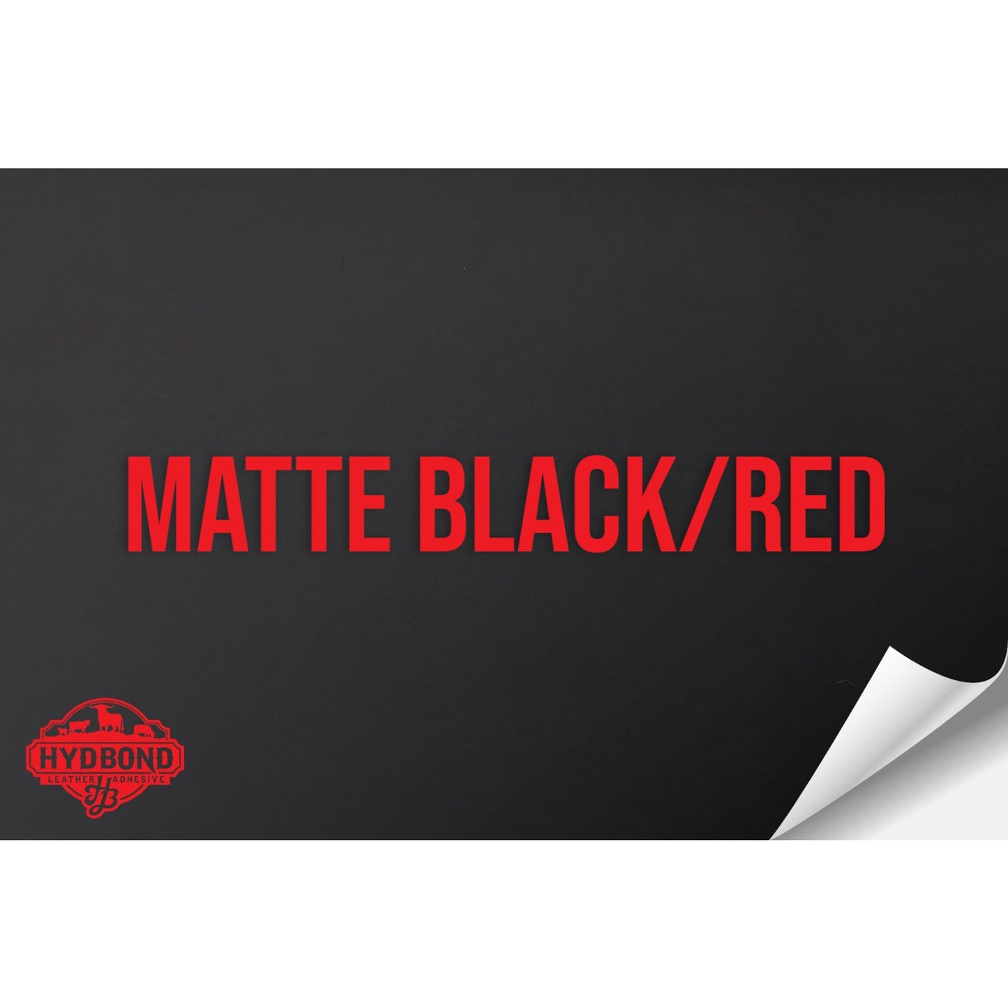 MATTE BLACK/RED HYDBOND VELCRO®-BACKED LEATHERETTE SHEET (12"x24") ULTRAHYD®