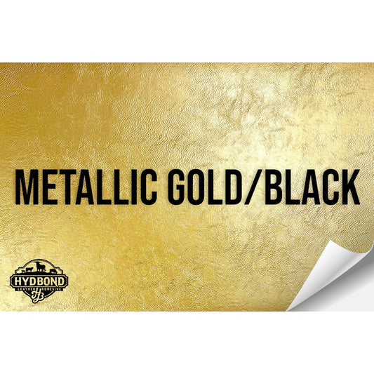 METALLIC GOLD/BLACK WITH PRESS & STICK ADHESIVE HYDBOND LEATHERETTE SHEET (12"x24") ULTRAHYD®