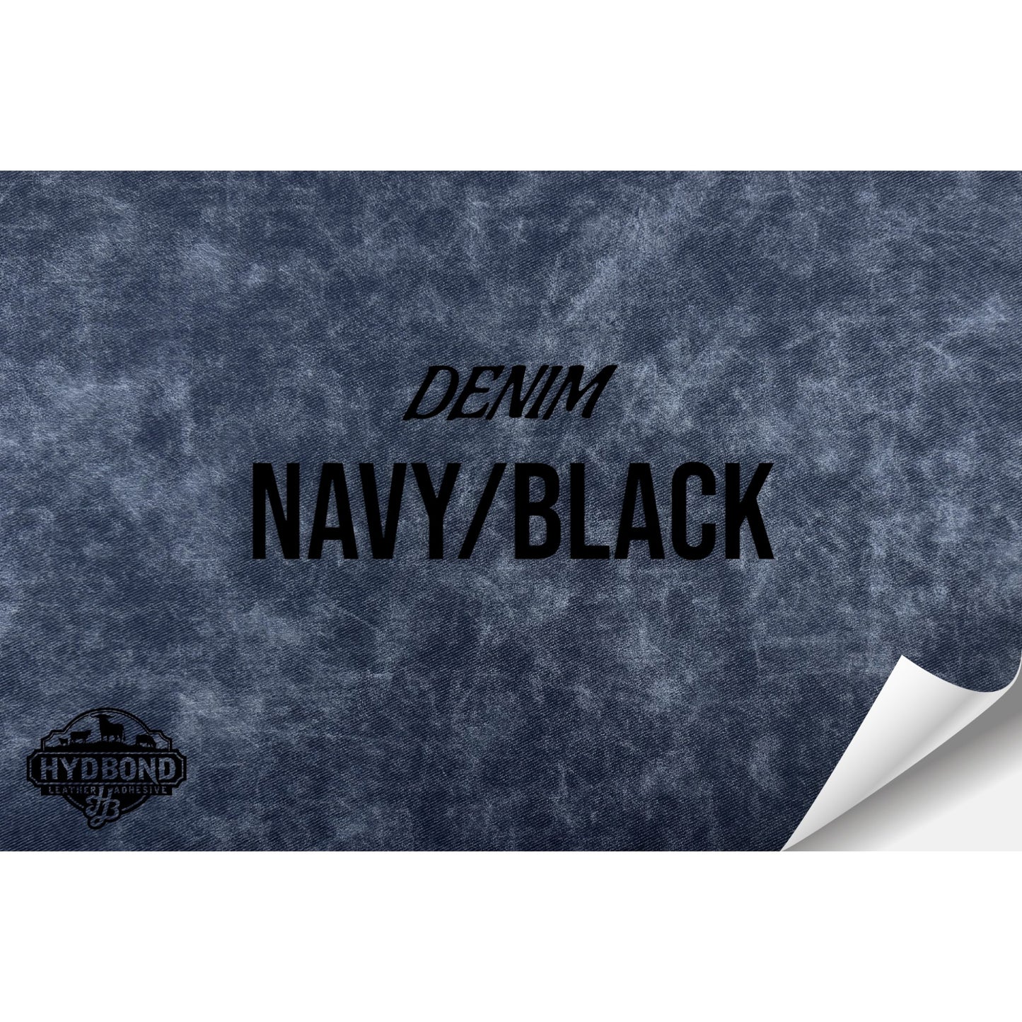 NAVY DENIM/BLACK WITH ADHESIVE HYDBOND LEATHERETTE SHEET (12"x24") ULTRAHYD®