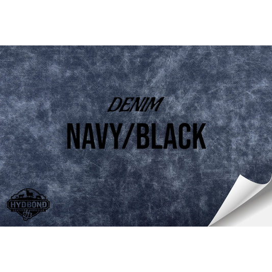 NAVY DENIM/BLACK WITH ADHESIVE HYDBOND LEATHERETTE SHEET (12"x24") ULTRAHYD®