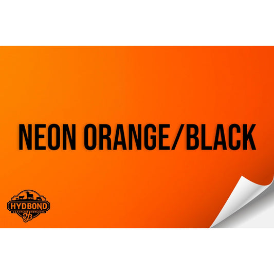 NEON ORANGE/BLACK WITH PRESS & STICK ADHESIVE HYDBOND LEATHERETTE SHEET (12"x24") ULTRAHYD®