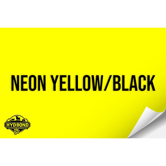 NEON YELLOW/BLACK WITH PRESS & STICK ADHESIVE HYDBOND LEATHERETTE SHEET (12"x24") ULTRAHYD®
