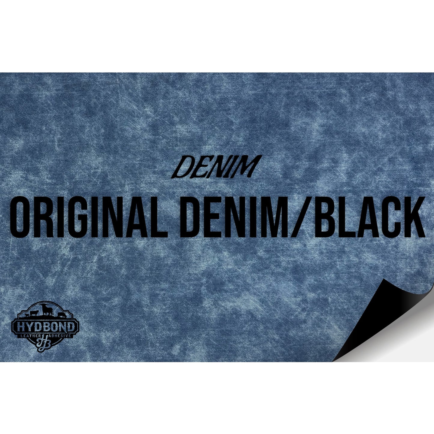 ORIGINAL DENIM/BLACK HYDBOND MAGNETIC-BACKED LEATHERETTE SHEET (12"x24") ULTRAHYD®