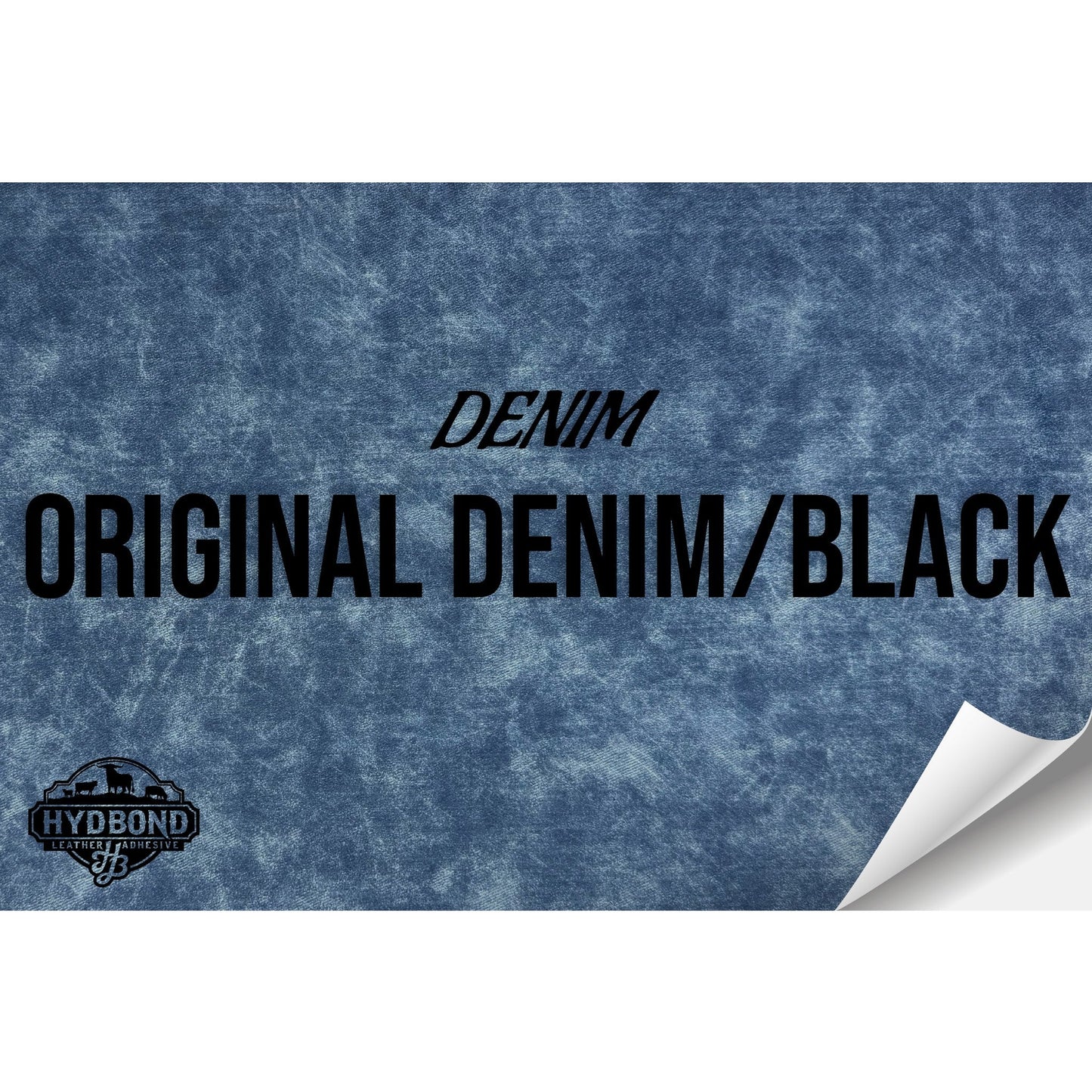 ORIGINAL DENIM/BLACK WITH PRESS & STICK ADHESIVE HYDBOND LEATHERETTE SHEET (12"x24") ULTRAHYD®