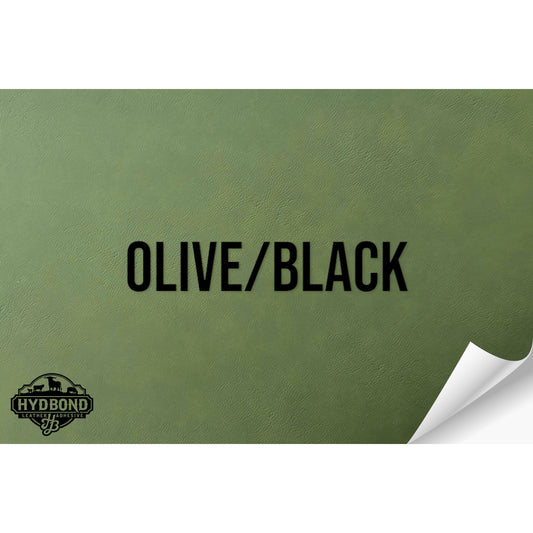 OLIVE/BLACK HYDBOND LEATHERETTE SHEET (12"x24")